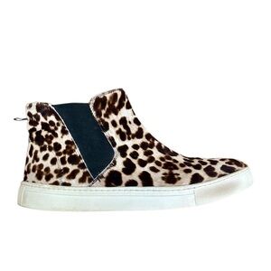 Boden Josie Calf Hair Animal Print High Top Sneakers Women's Size EU 42